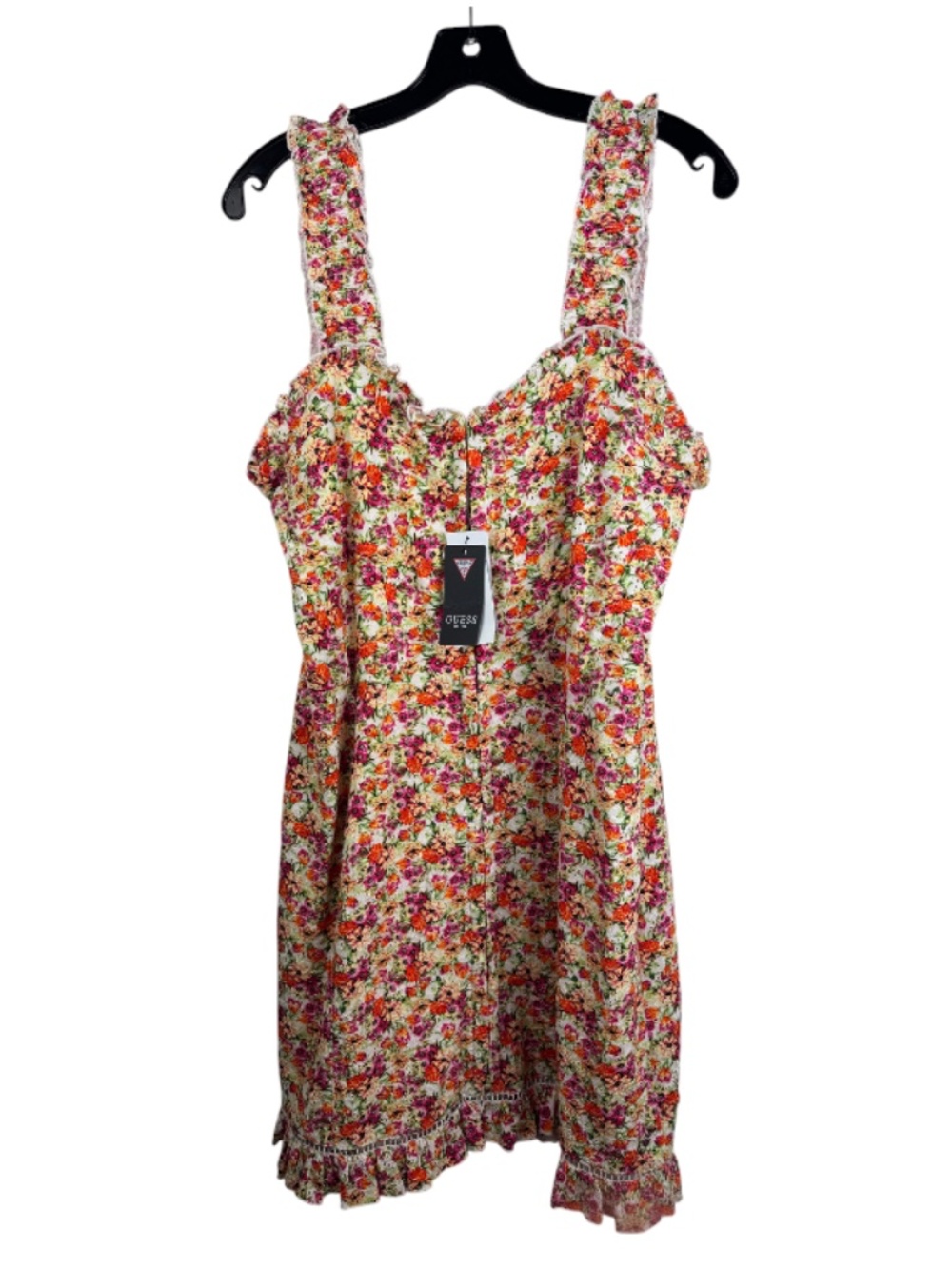 Guess Sangallo Carmen Floral Ruffle Trim Sleeveless Mini Dress Cottagecore Dress - Picture 4 of 12